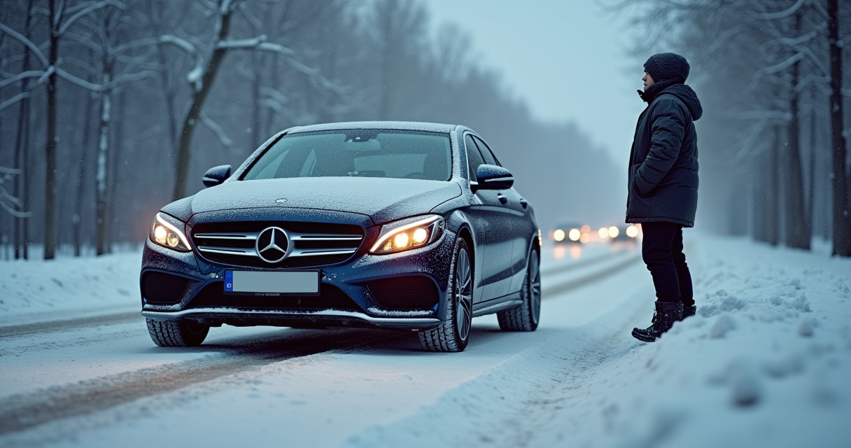 Как Mercedes-Benz C-Class переносит зиму: аккумулятор, печка, подвеска